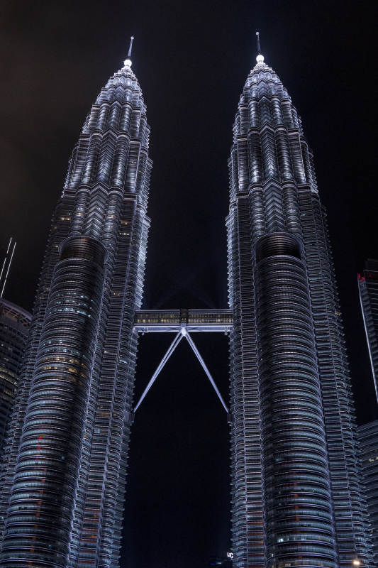 双子塔夜景图片