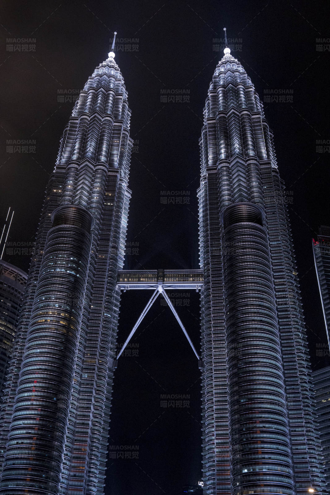 双子塔夜景图片