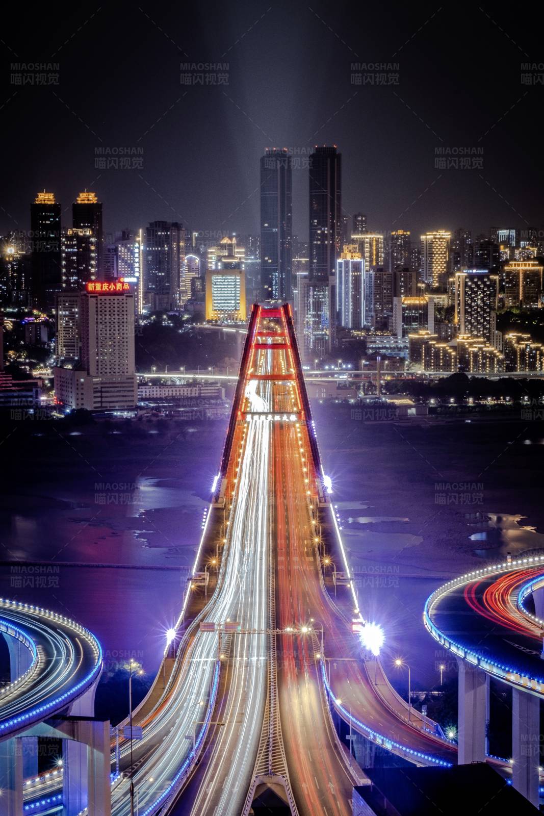 菜园坝长江大桥夜景图片