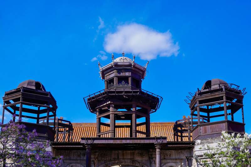 开在古遗迹里的春天图片