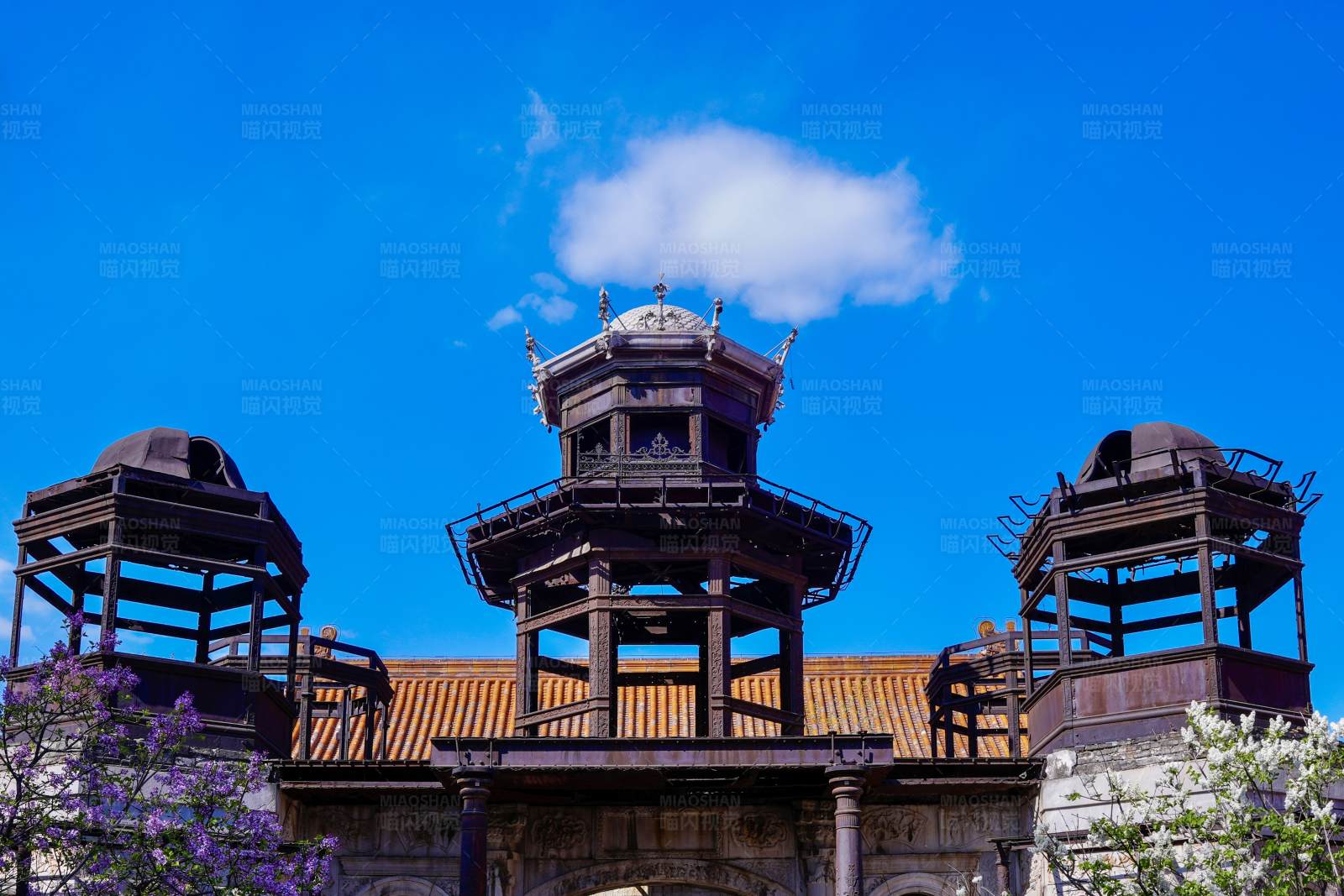 开在古遗迹里的春天图片