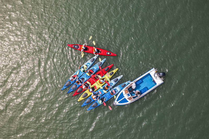 水上皮划艇团队集合图片