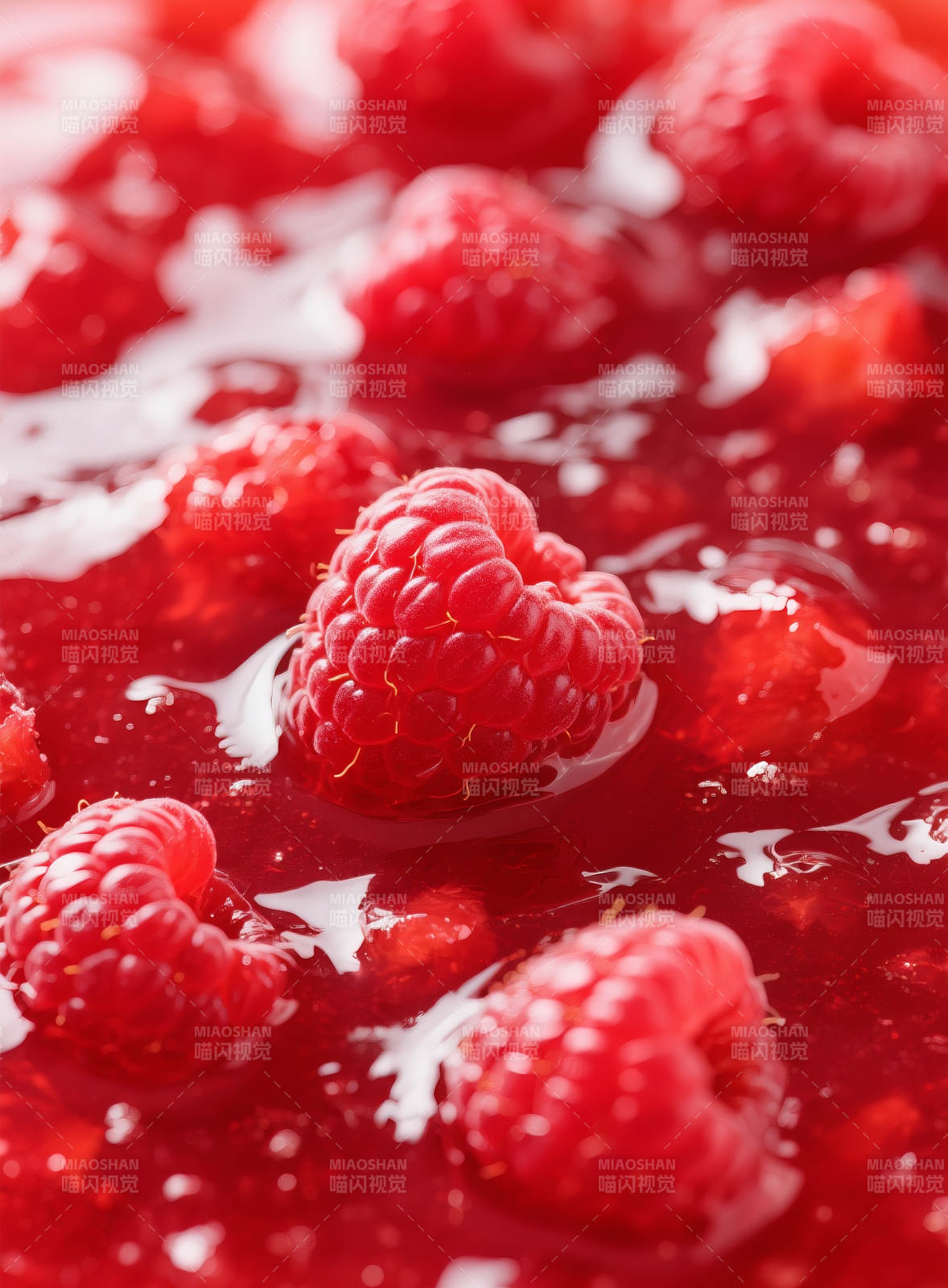 覆盆子果酱特写 树莓图片