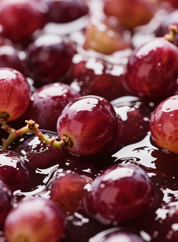 红葡萄与葡萄果酱图片