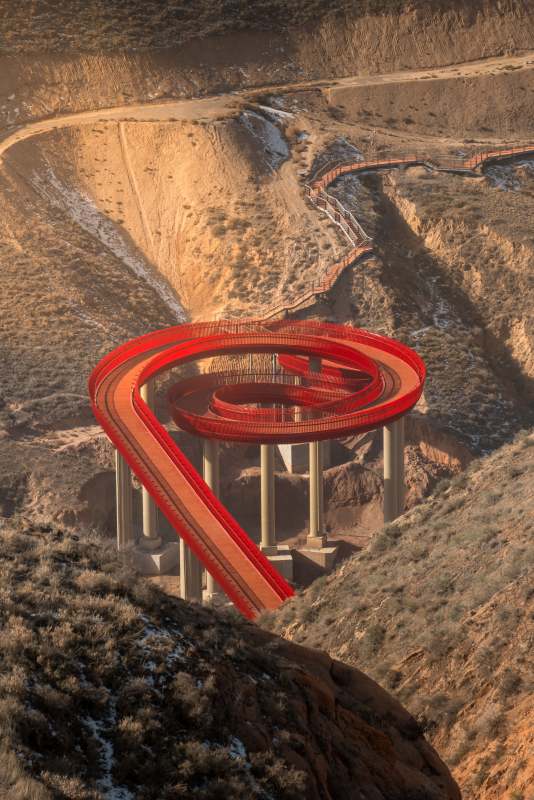 兰州水墨丹霞网红如意桥图片