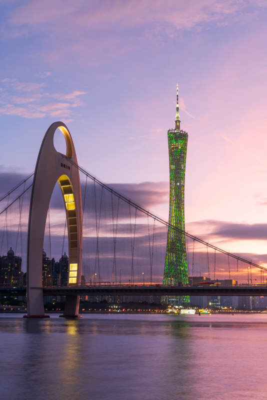 广州塔与海心桥夜景图片