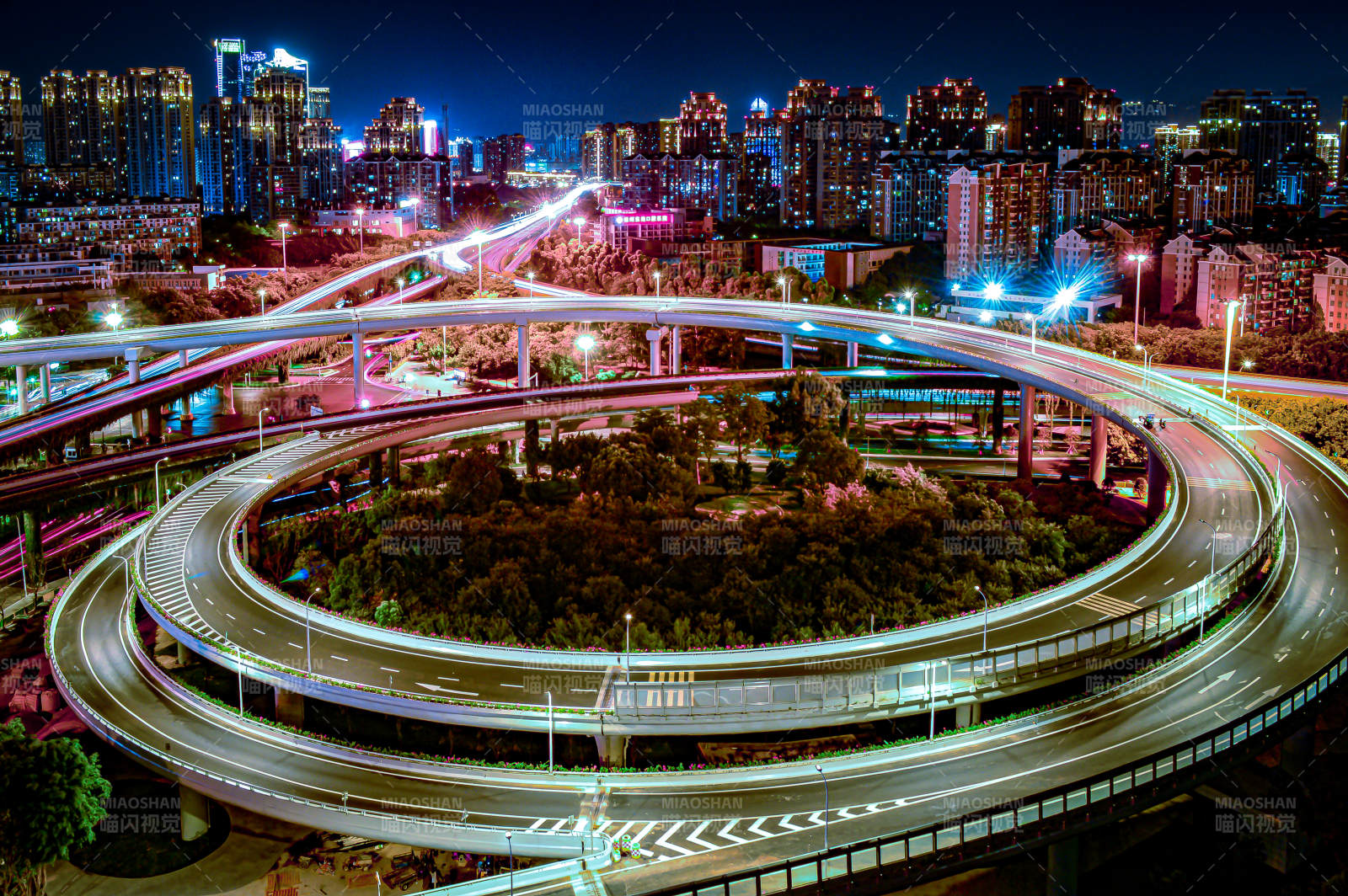 夜景立交桥图片