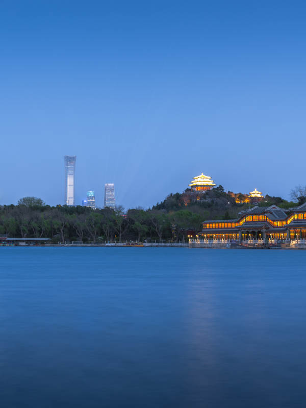 北京夜景 现代与传统的融合图片