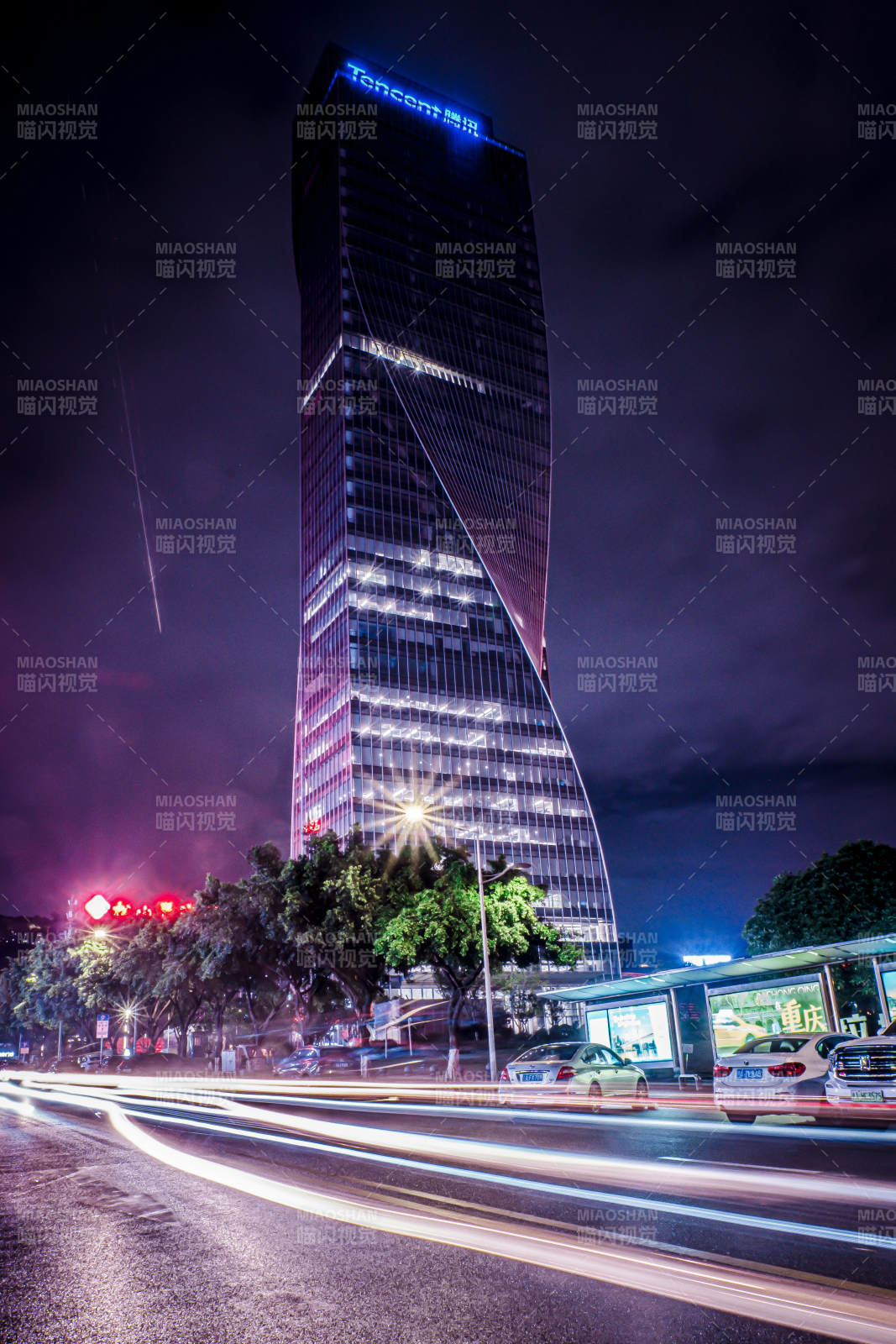 腾讯大厦夜景图片