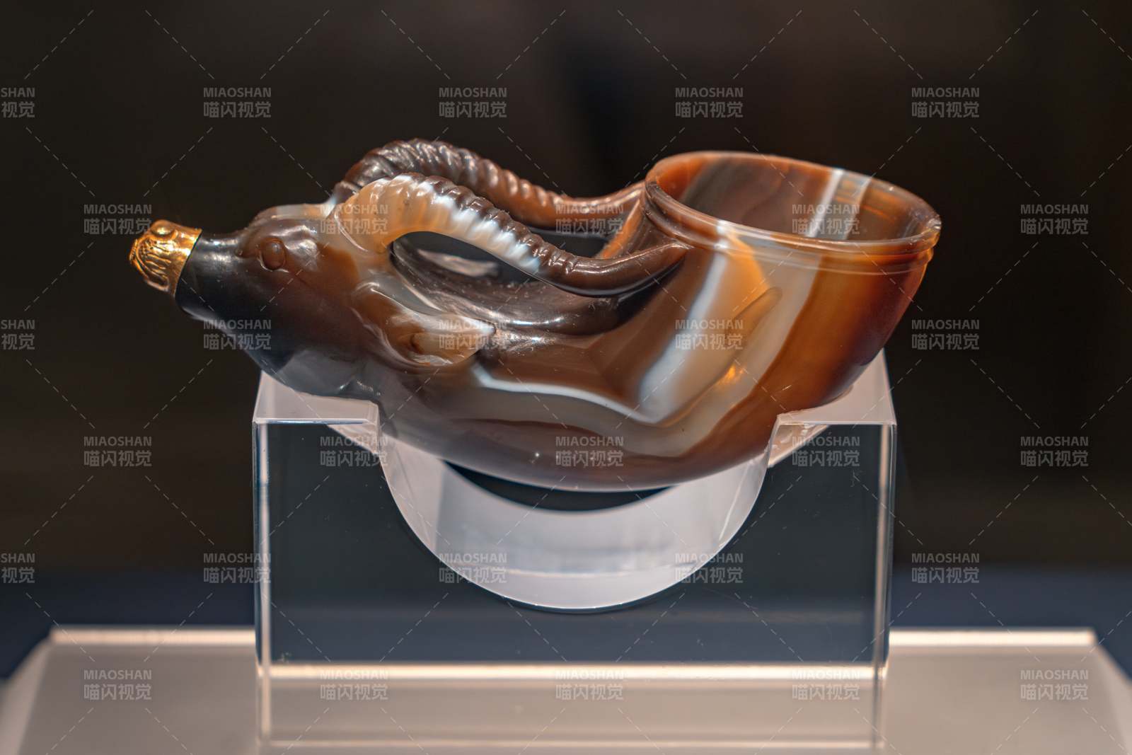 陕西历史博物馆藏品-玛瑙龙形酒杯图片