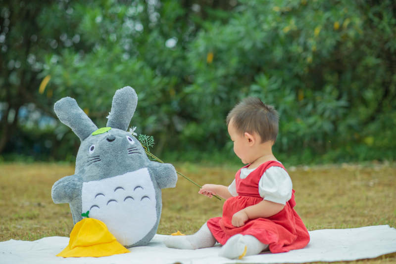 宝宝与龙猫的野餐时光图片