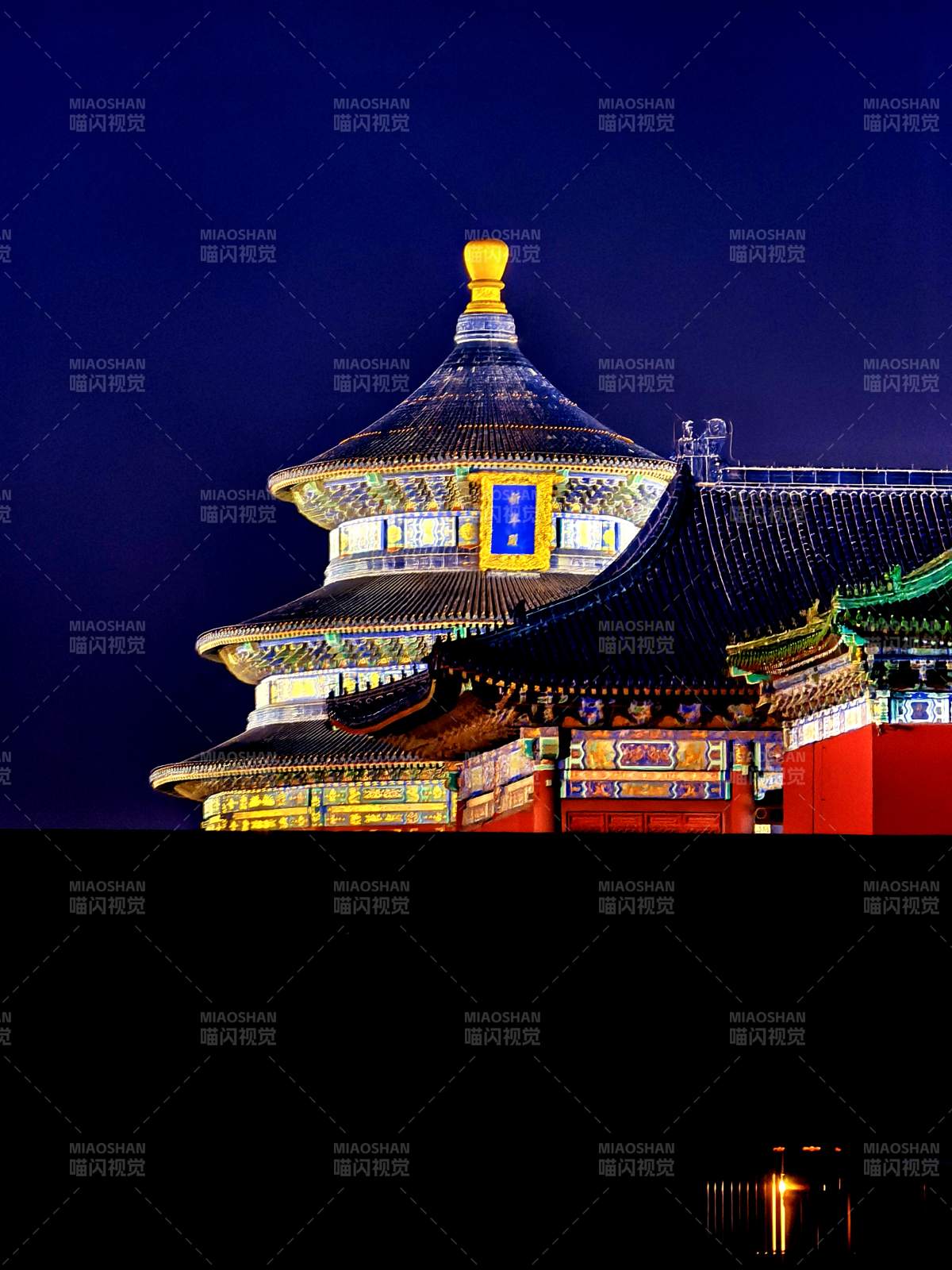 夜色中的天坛图片