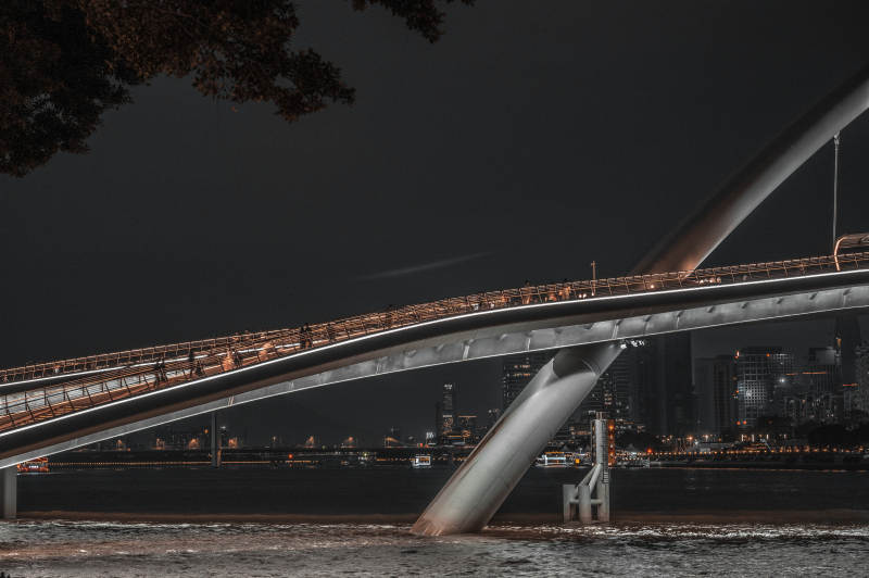 夜色中的城市桥梁图片