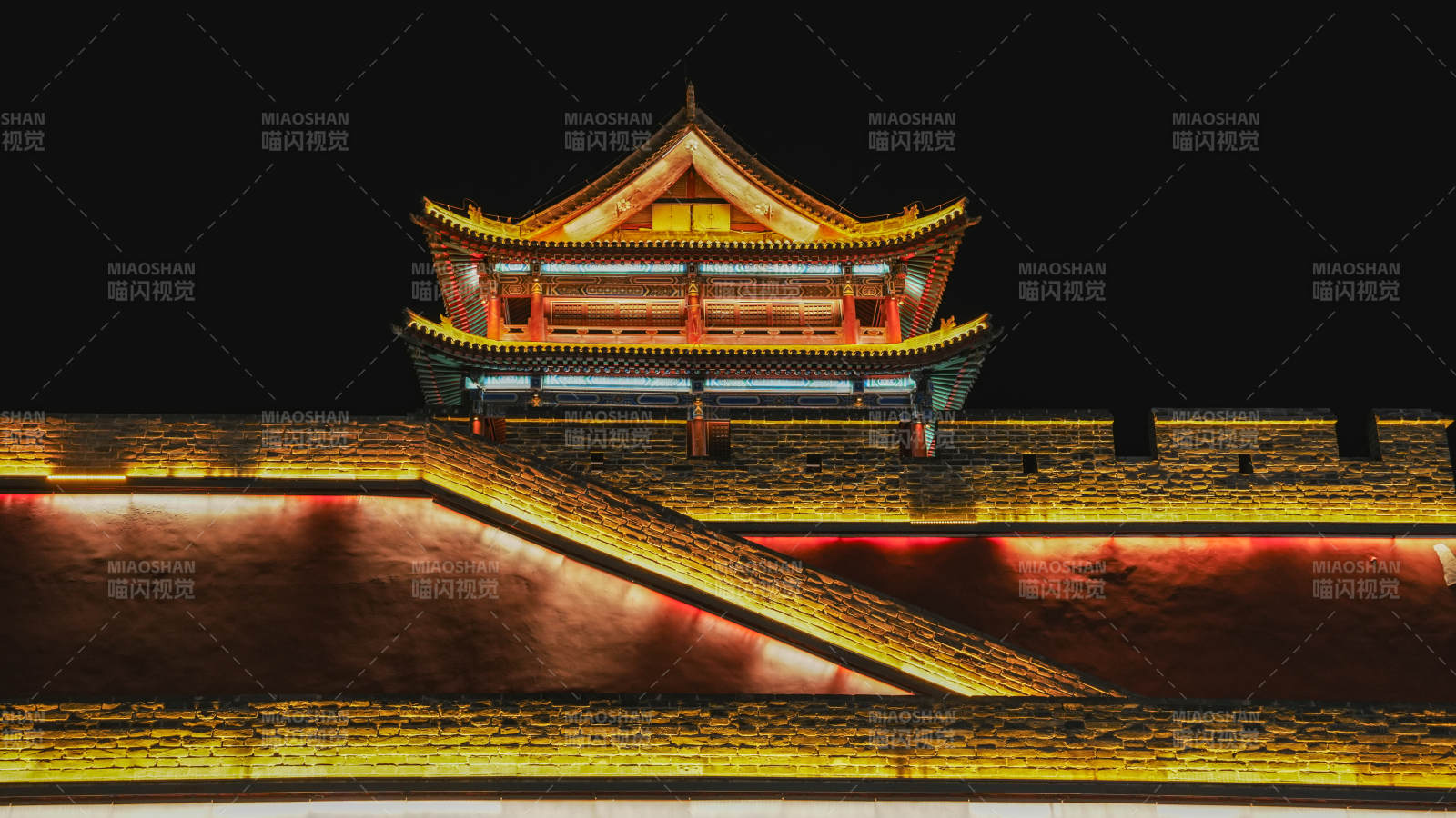 古城墙夜景图片