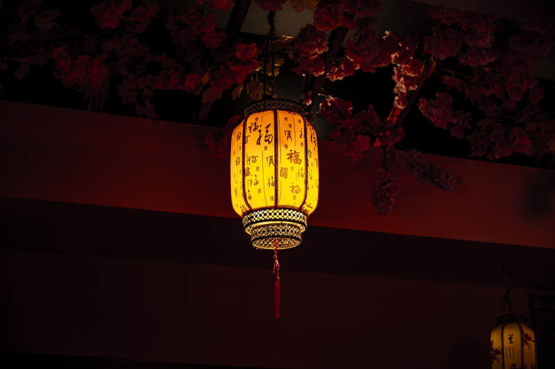 夜色中的温暖灯笼图片