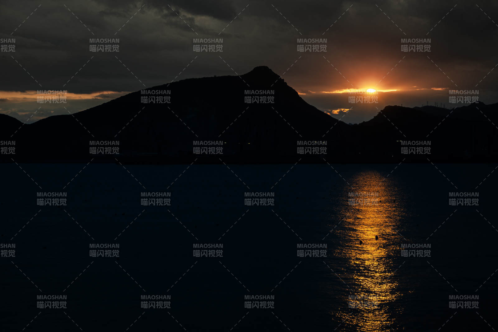 湖光山色夕阳美图片