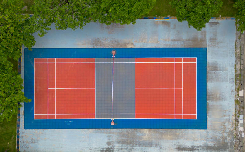 俯瞰网球场图片