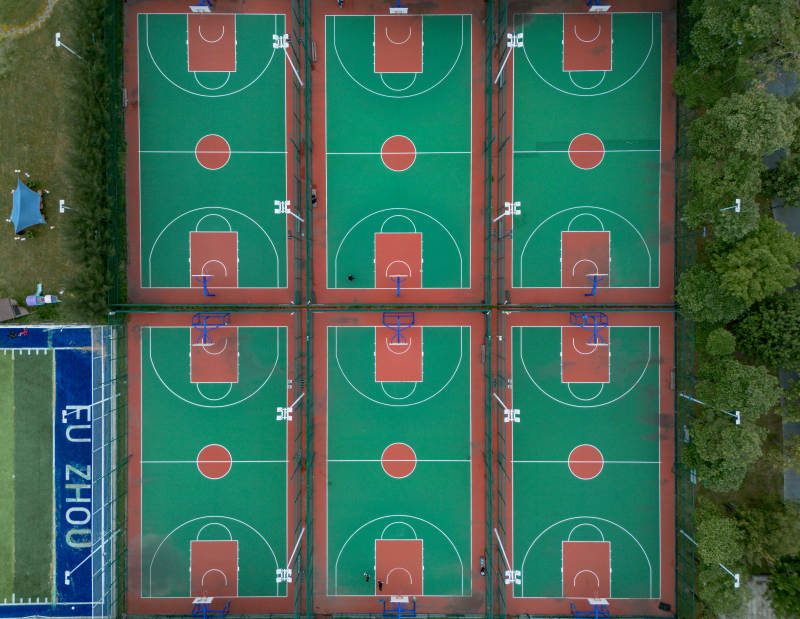 篮球场鸟瞰图图片