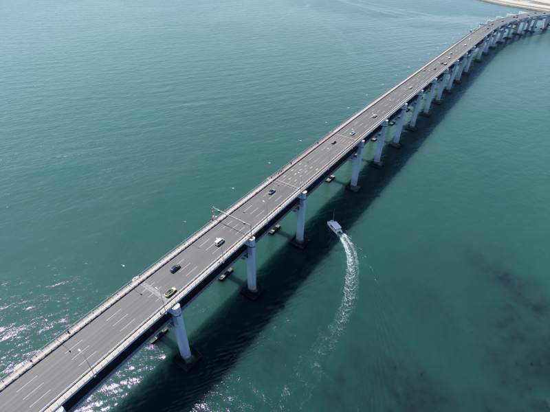 跨海大桥航拍图图片