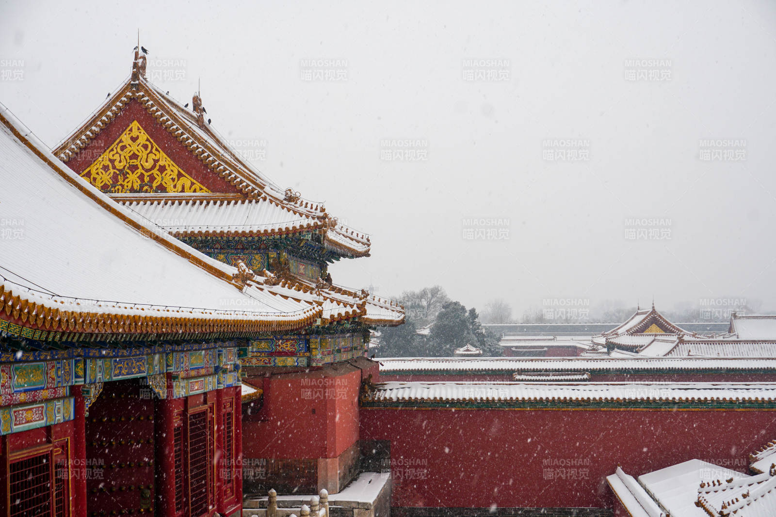 故宫雪景图片