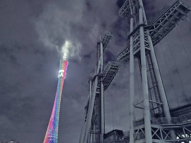 夜色中的广州塔图片