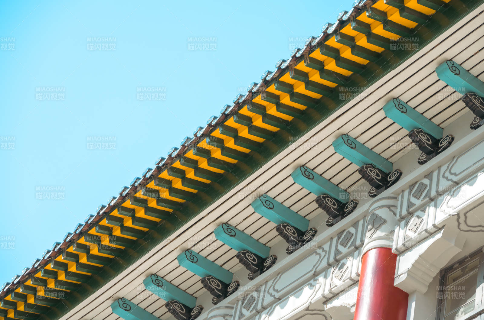 古建筑屋檐特写图片