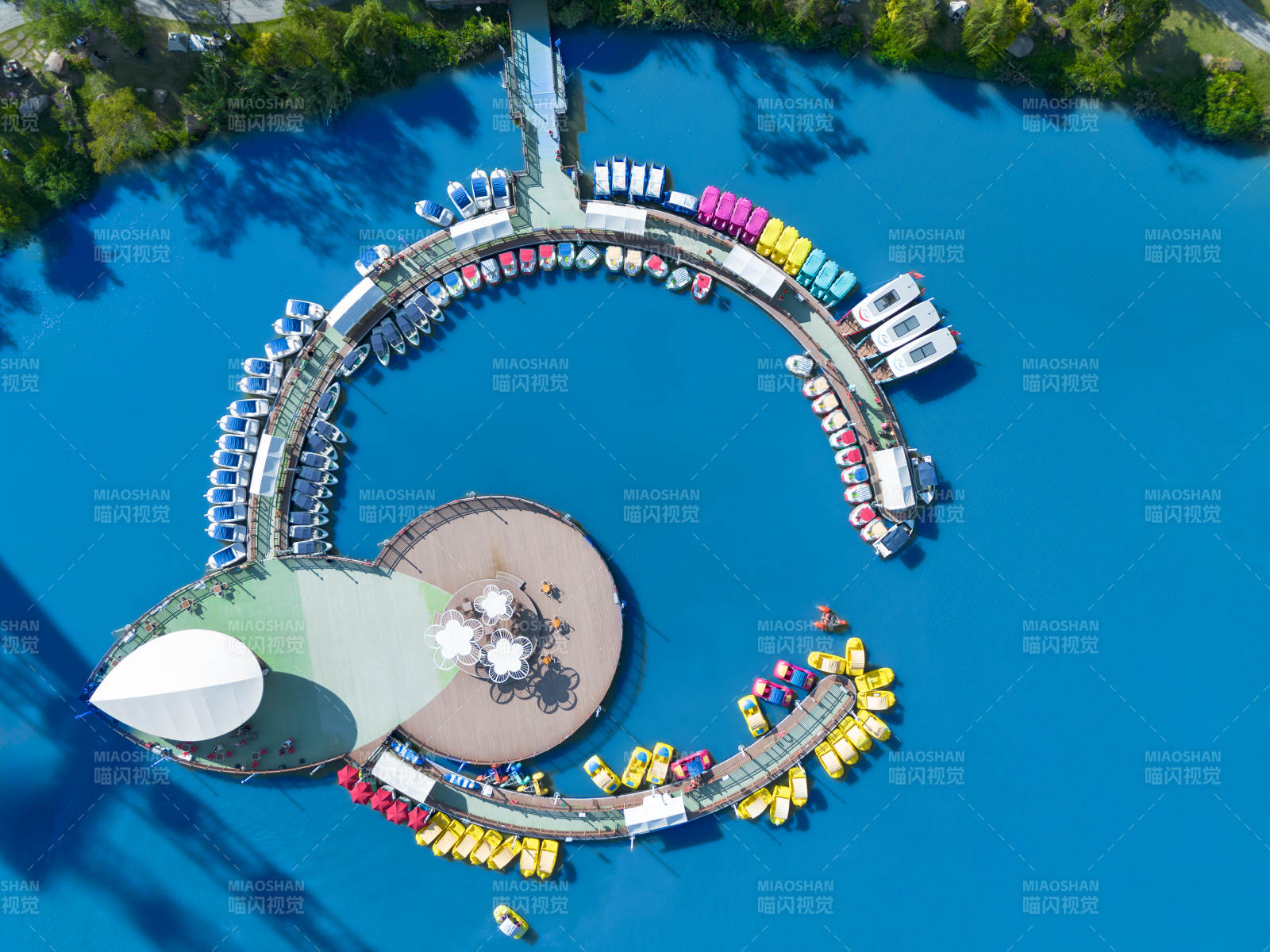 福州晋安湖水上乐园鸟瞰图图片