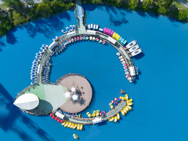 福州晋安湖水上乐园鸟瞰图图片