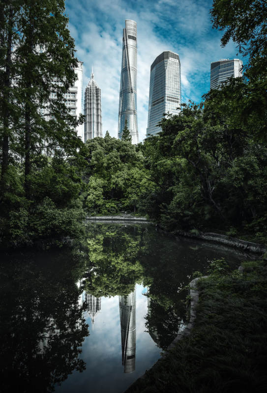 中国上海摩天大楼的天际线图片图片