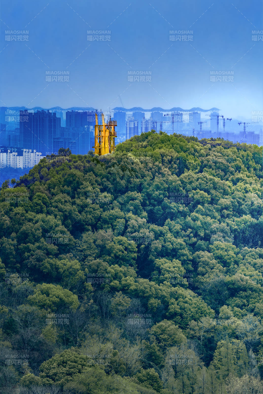 山林与城市图片