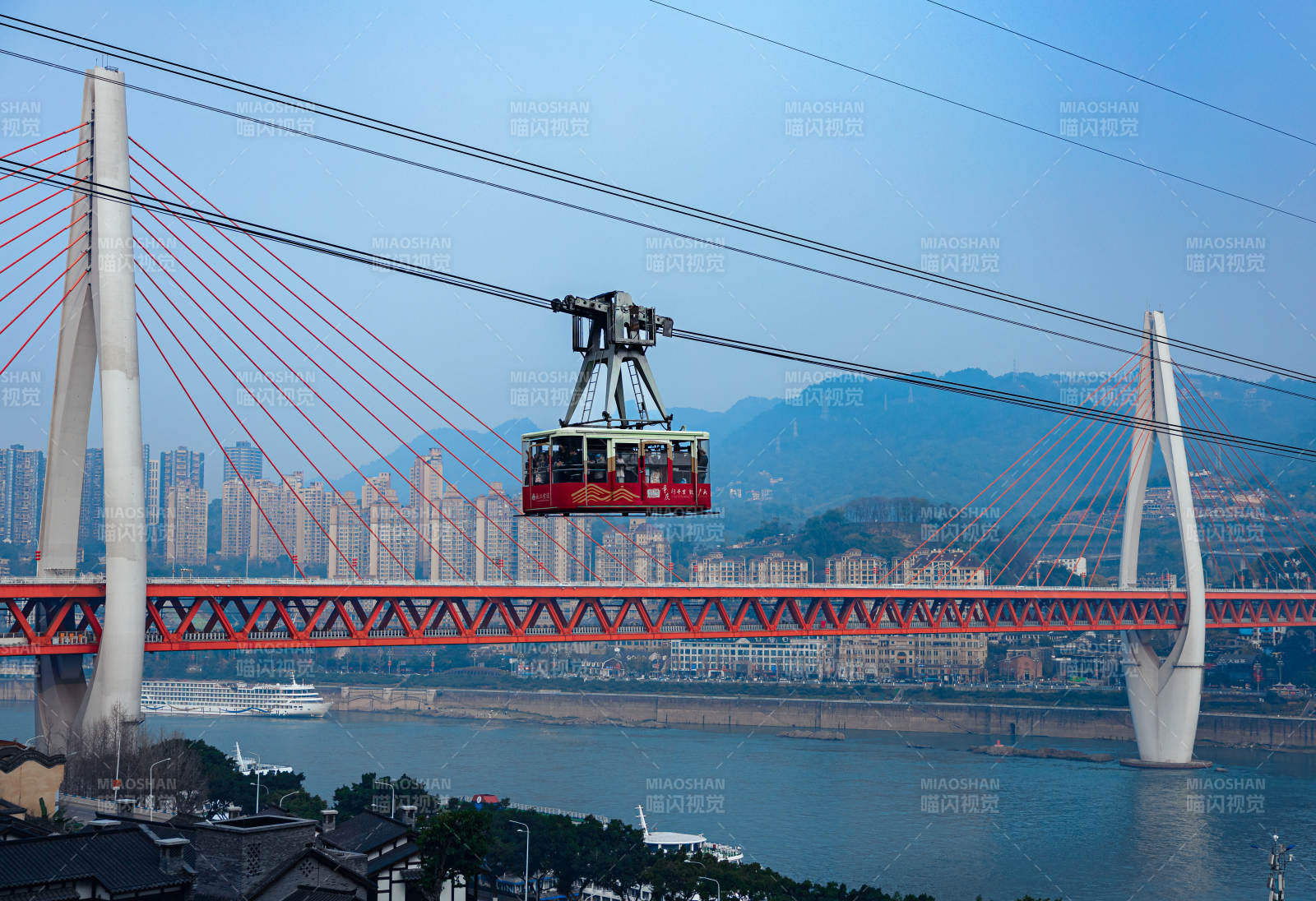 长江索道与大桥图片