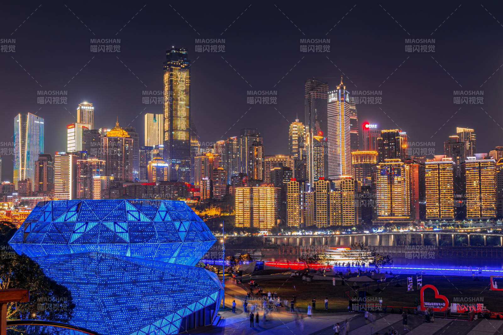 重庆钻石广场夜景图片