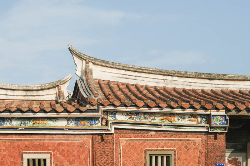 闽南古建筑屋顶特写图片