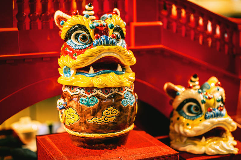 舞狮雕像展示图片