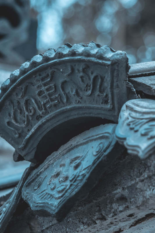 古建筑瓦片特写图片