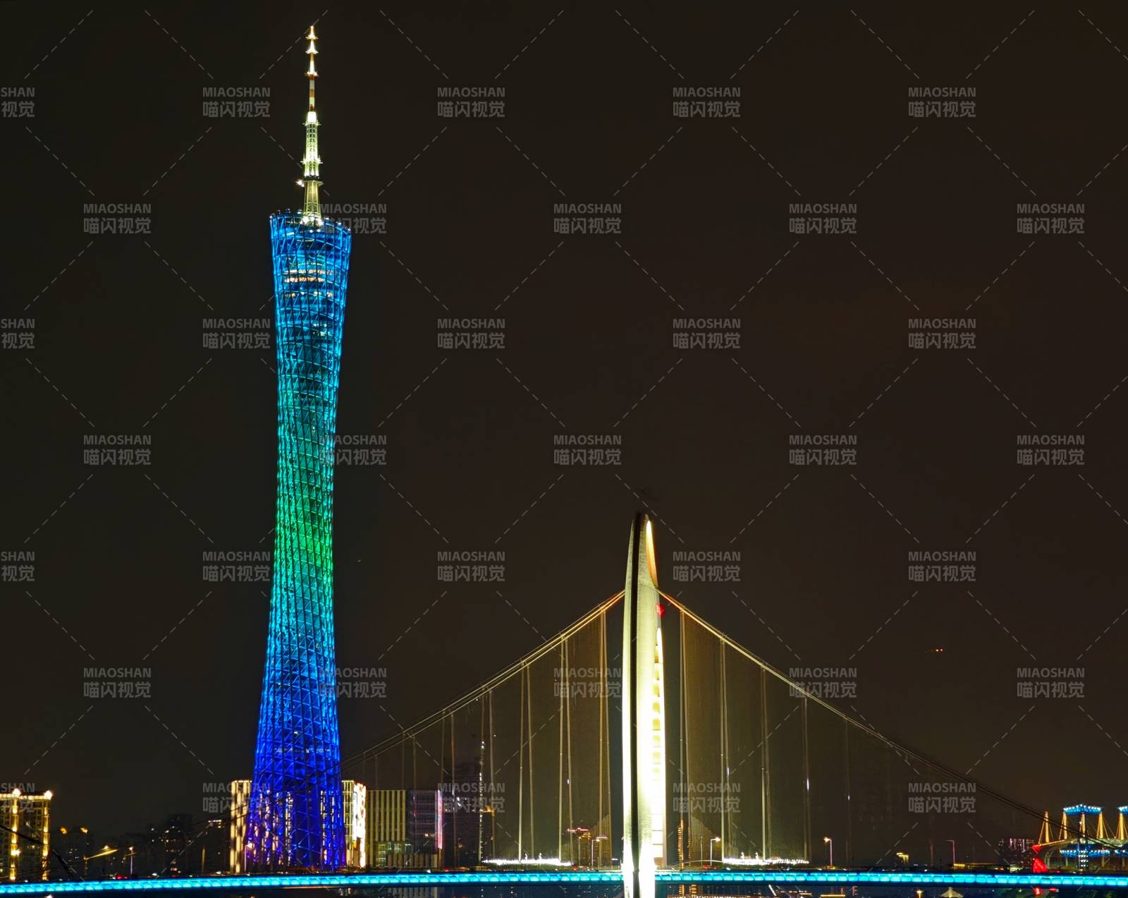 广州塔夜景图片