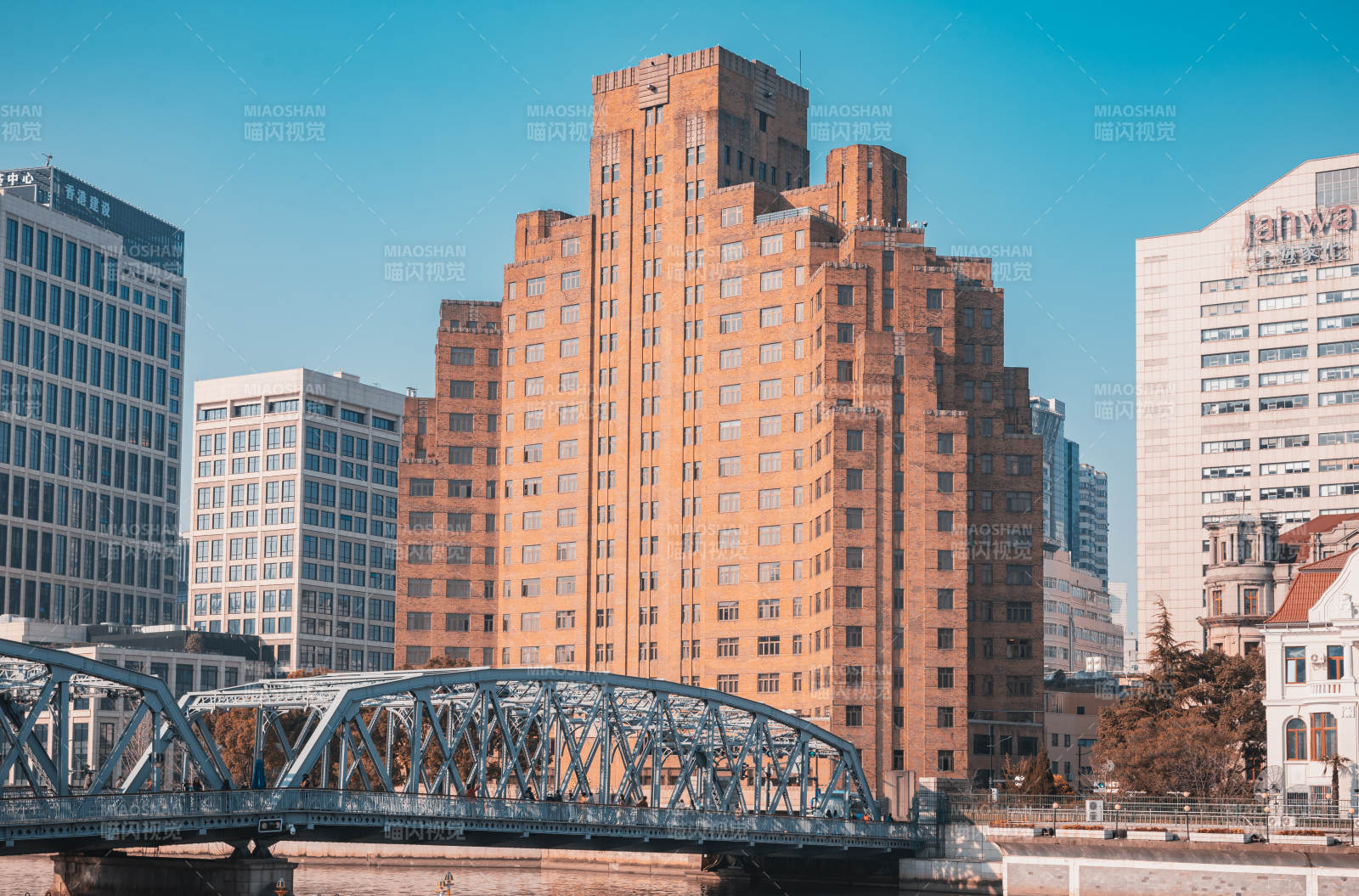 城市桥梁与建筑景观图片