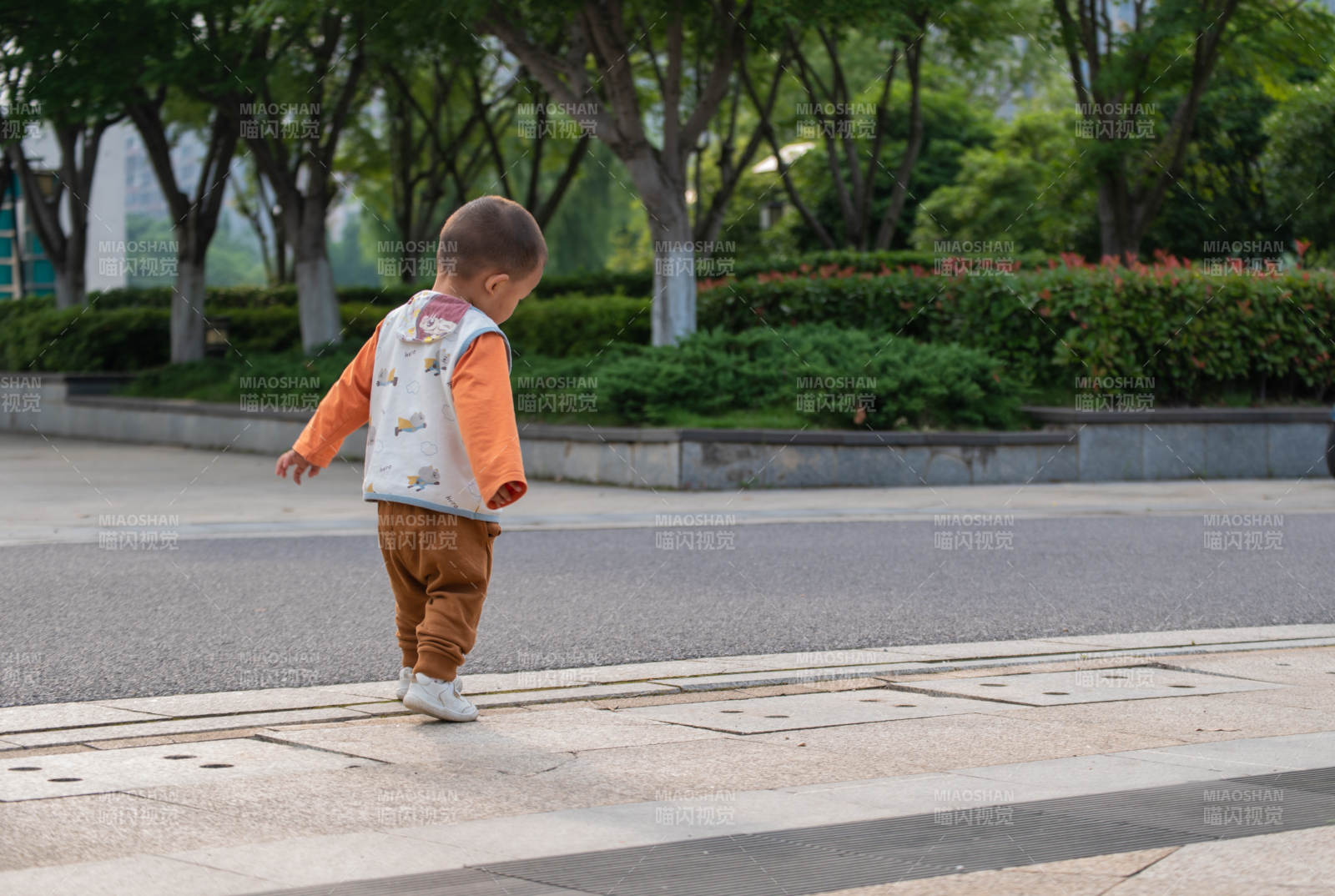 小孩独自过马路图片