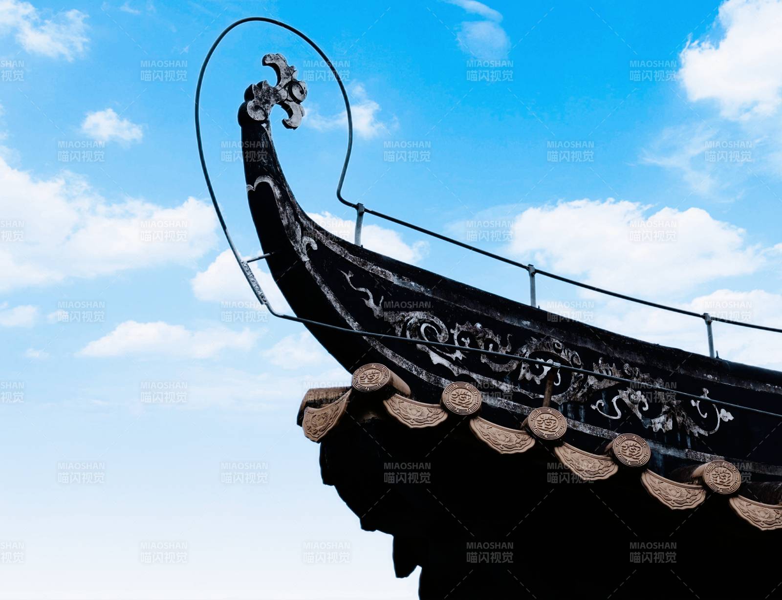 中国古代建筑屋檐特写图片