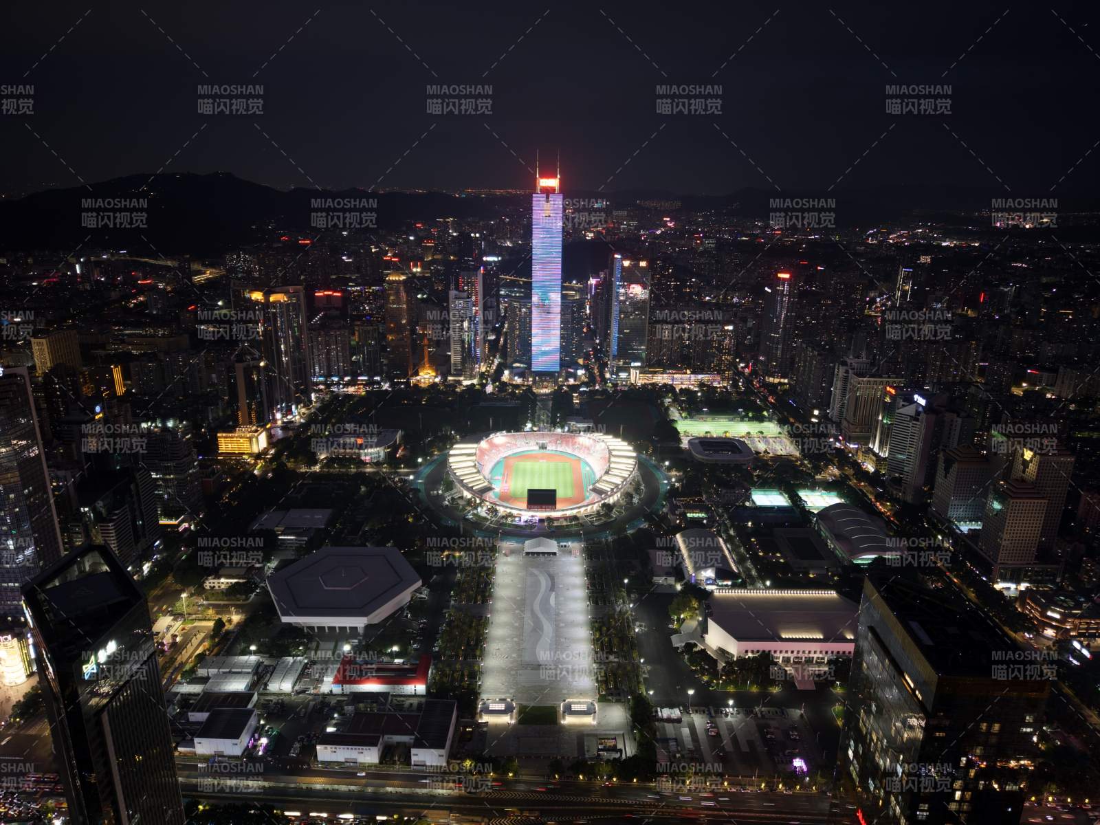 广州体育中心夜景图片