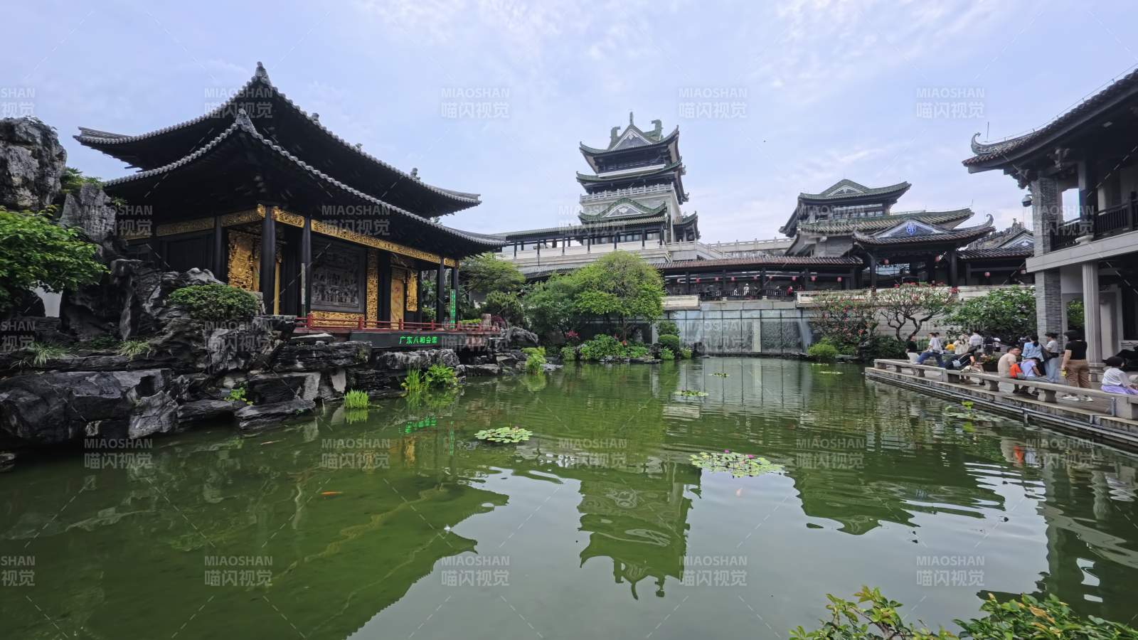 古典园林水景风光图图片