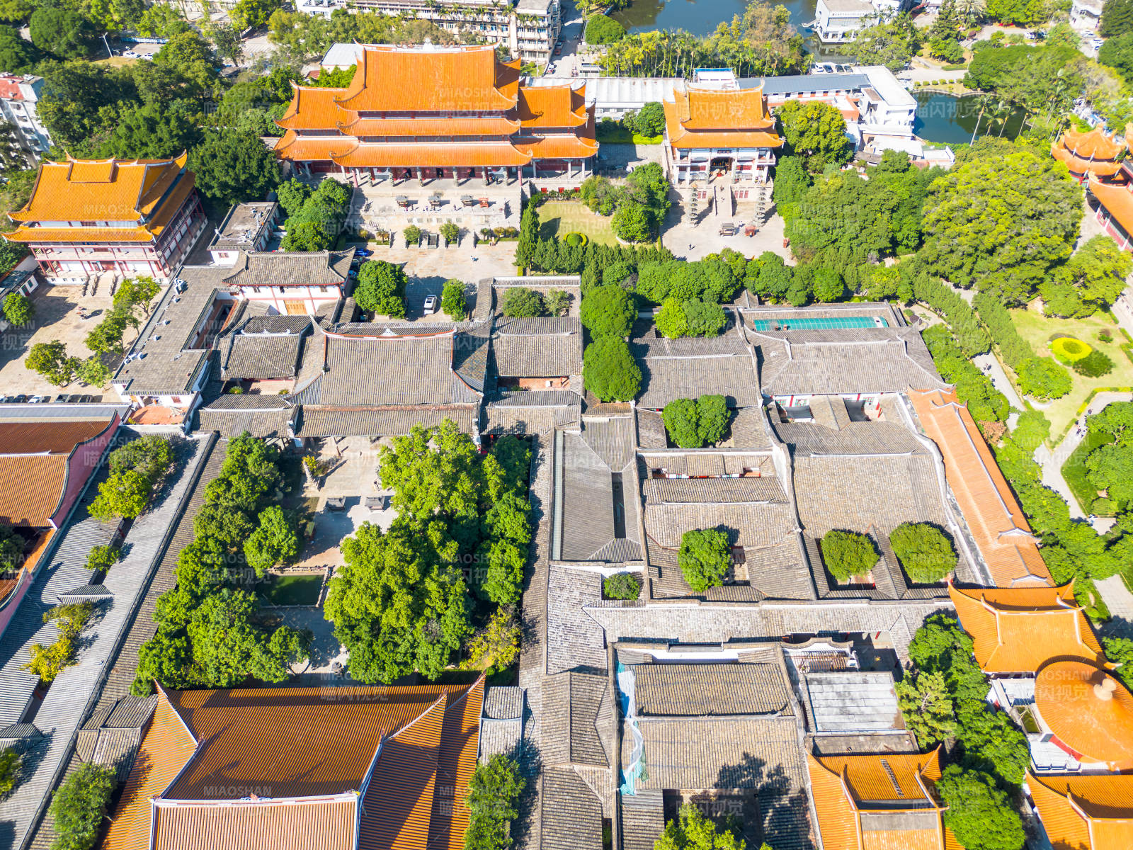 福州西禅寺古建筑群俯瞰图图片
