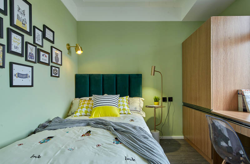 温馨绿色卧室设计图片