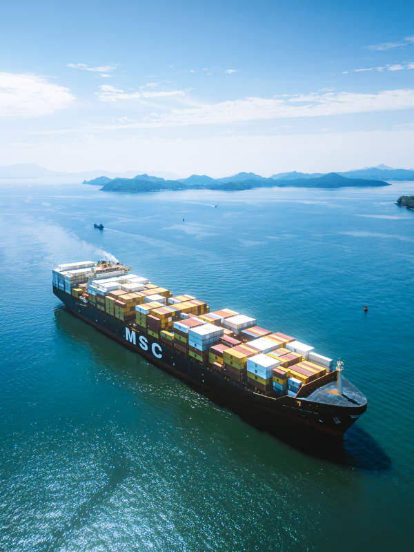 海上巨轮 MSC集装箱船航行中图片