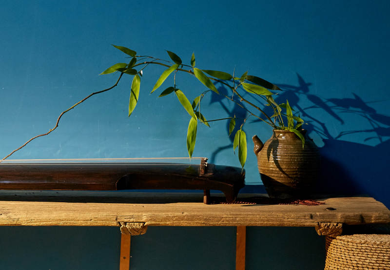 竹枝茶壶静谧时光图片