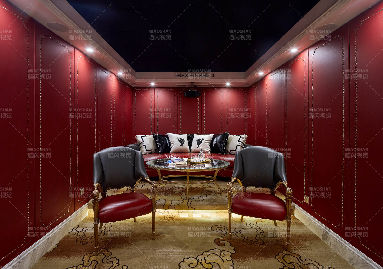 豪华红色主题影音室图片