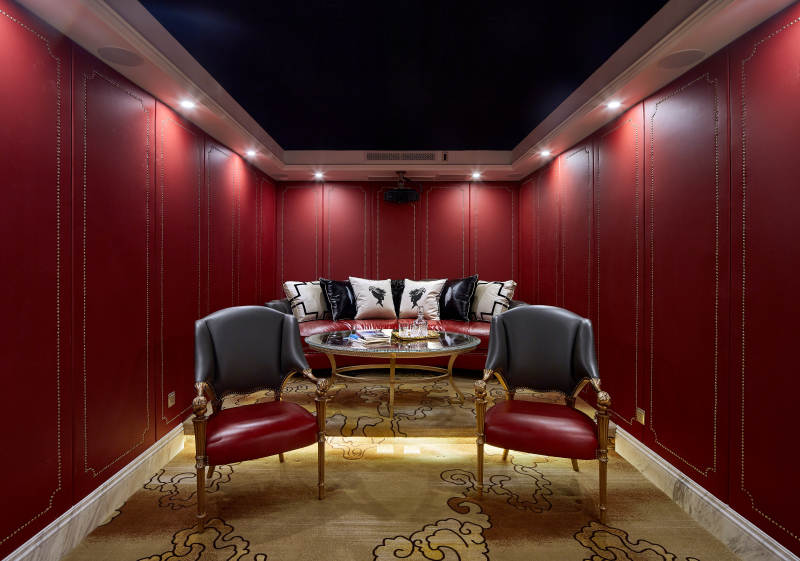 豪华红色主题影音室图片