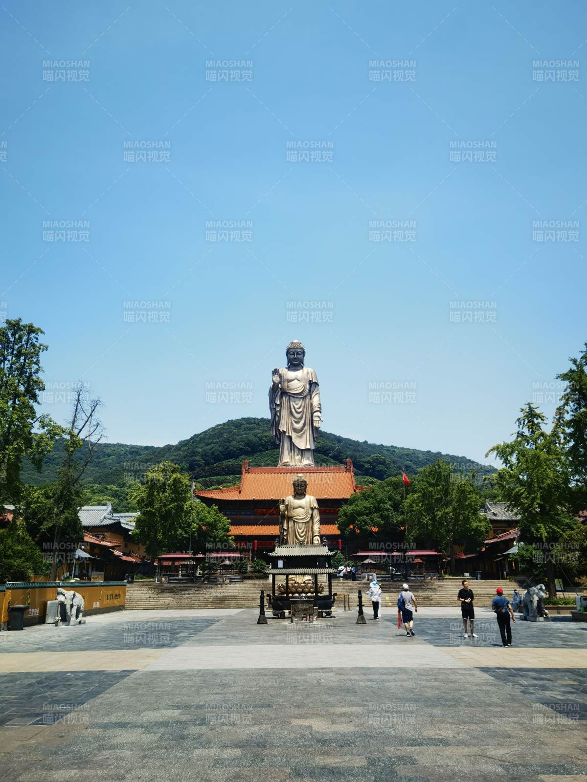 灵山大佛与寺庙风光图片
