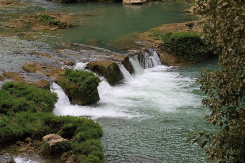 溪流瀑布 绿植环绕图片