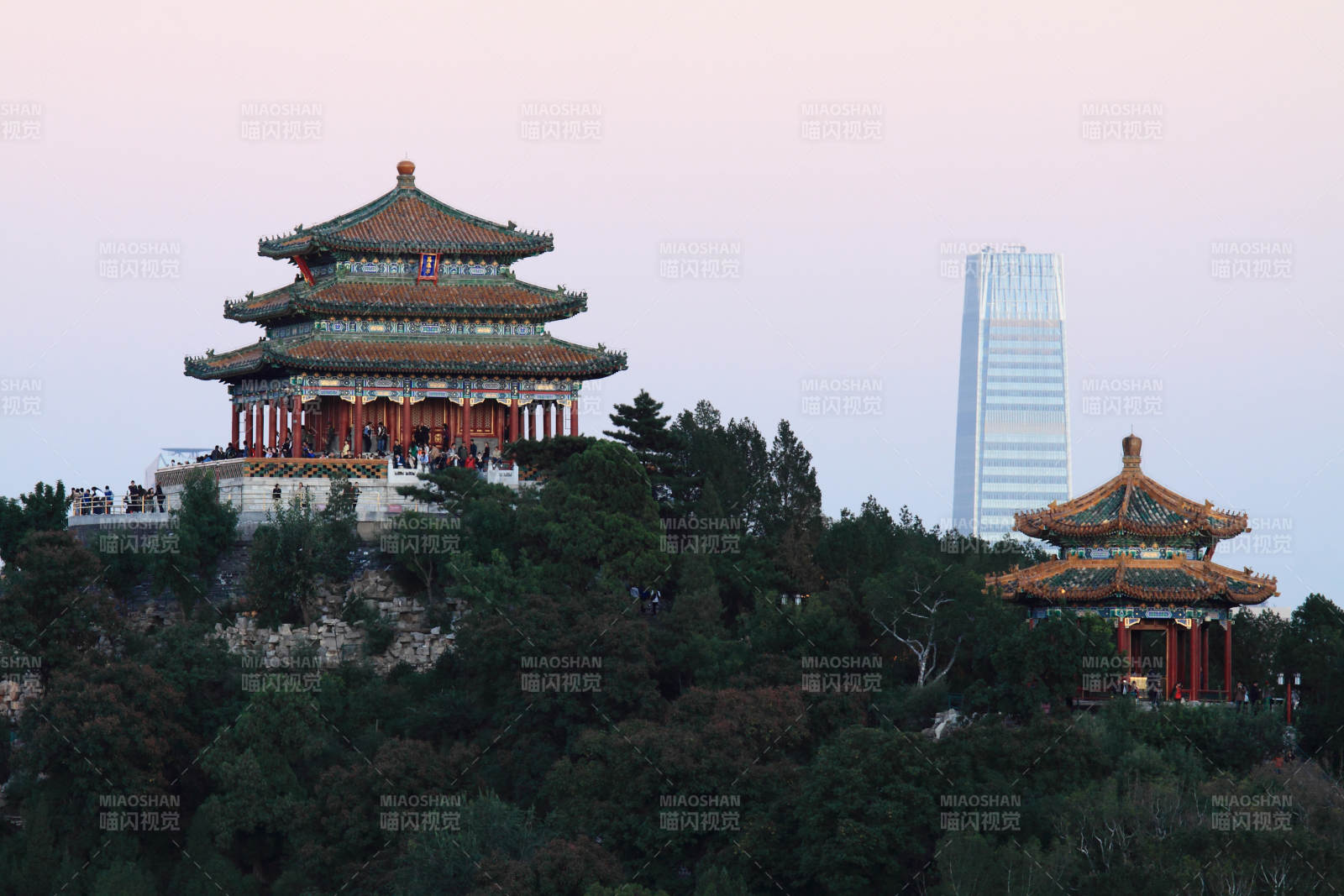 古塔与现代高楼相映成趣图片